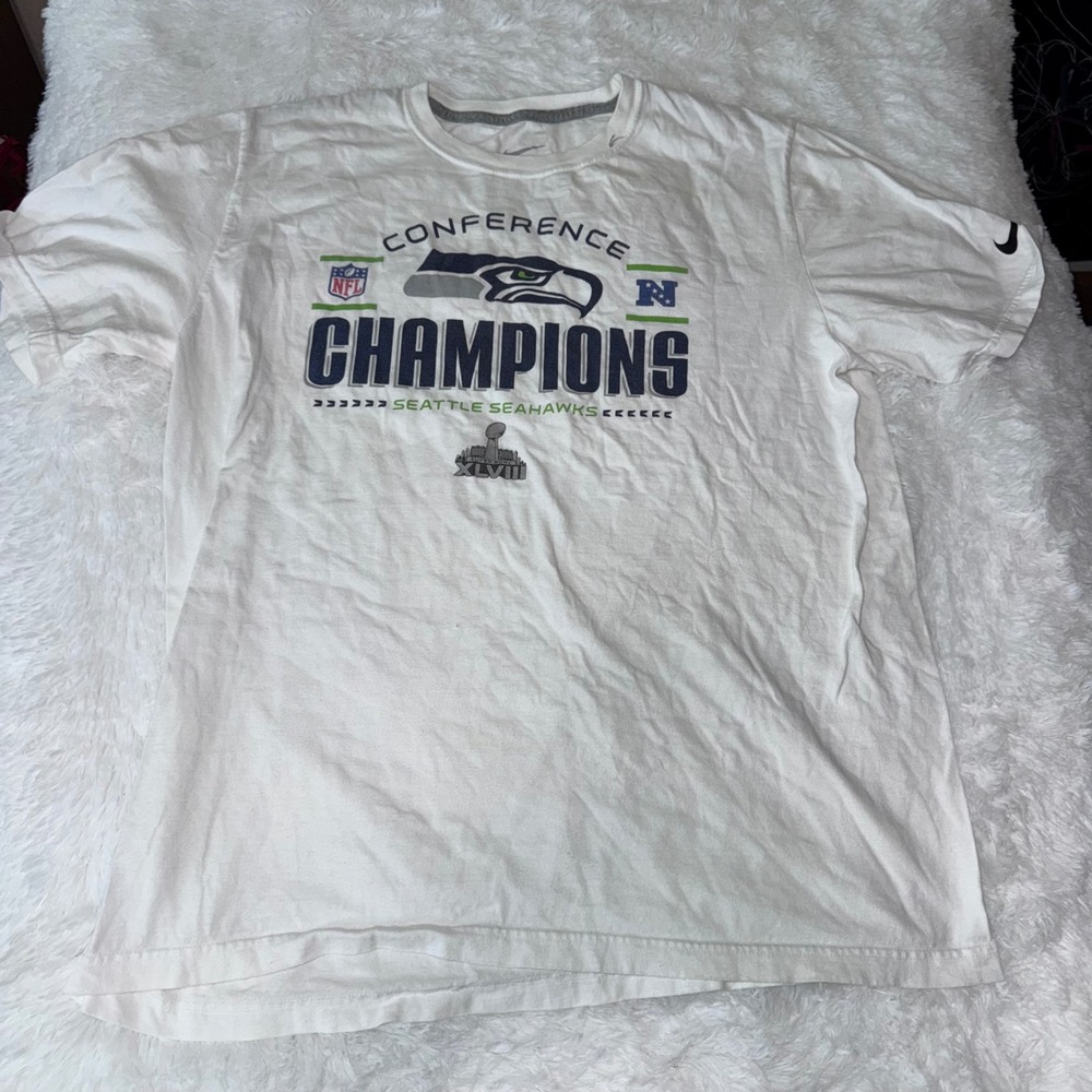 Nike Seattle Seahawks Super Bowl XLVIII Champions T Shirt Men's XL‎ NFL